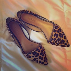 J Crew Factory Suede d’Orsay Flats 🐆